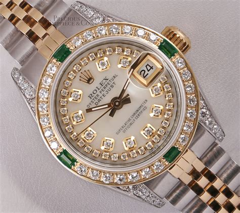 rolex 26mm 1.2ct diamond bezel|Rolex lady datejust diamond dial.